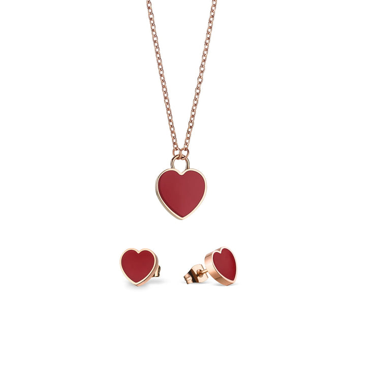 Bering Arctic Symphony Schmuckset 431-715 - Rosé gold glänzend | Halskette & Ohrringe