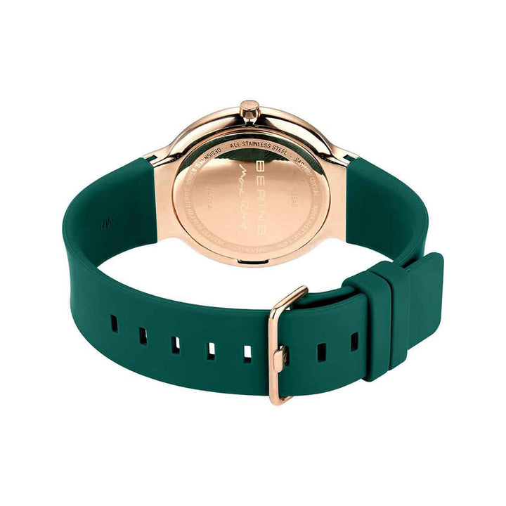 Bering Max René Damenuhr Roségold 15540-868 | Grün & Multifunktion