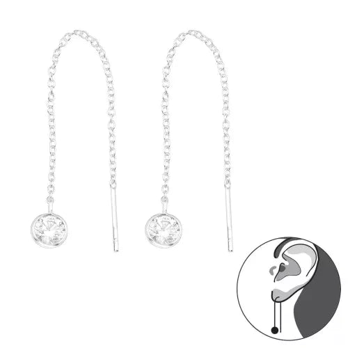 Ohrhänger Zirkonia 6 mm | 925 Sterlingsilber rhodiniert