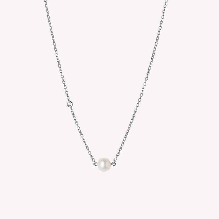 Halskette "Coco" Sterlingsilber, Zuchtperle, Zirkonia