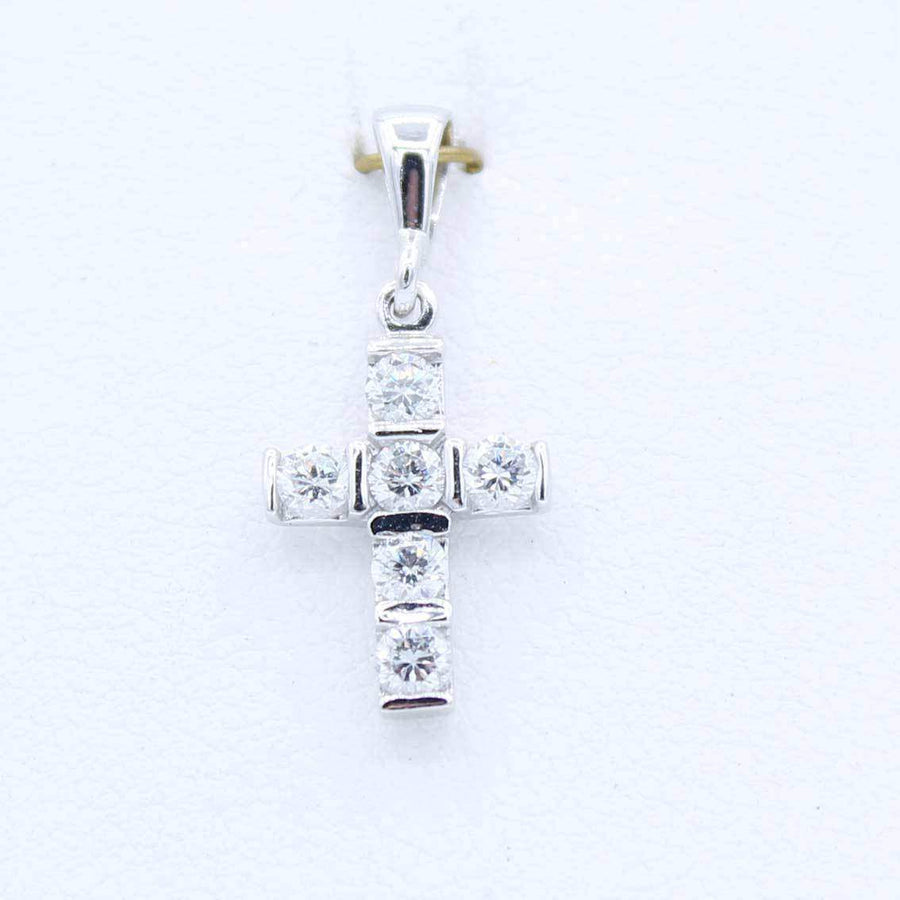 Kreuzanhänger Weißgold, Zirkonia weiß - My Fine Jewellery