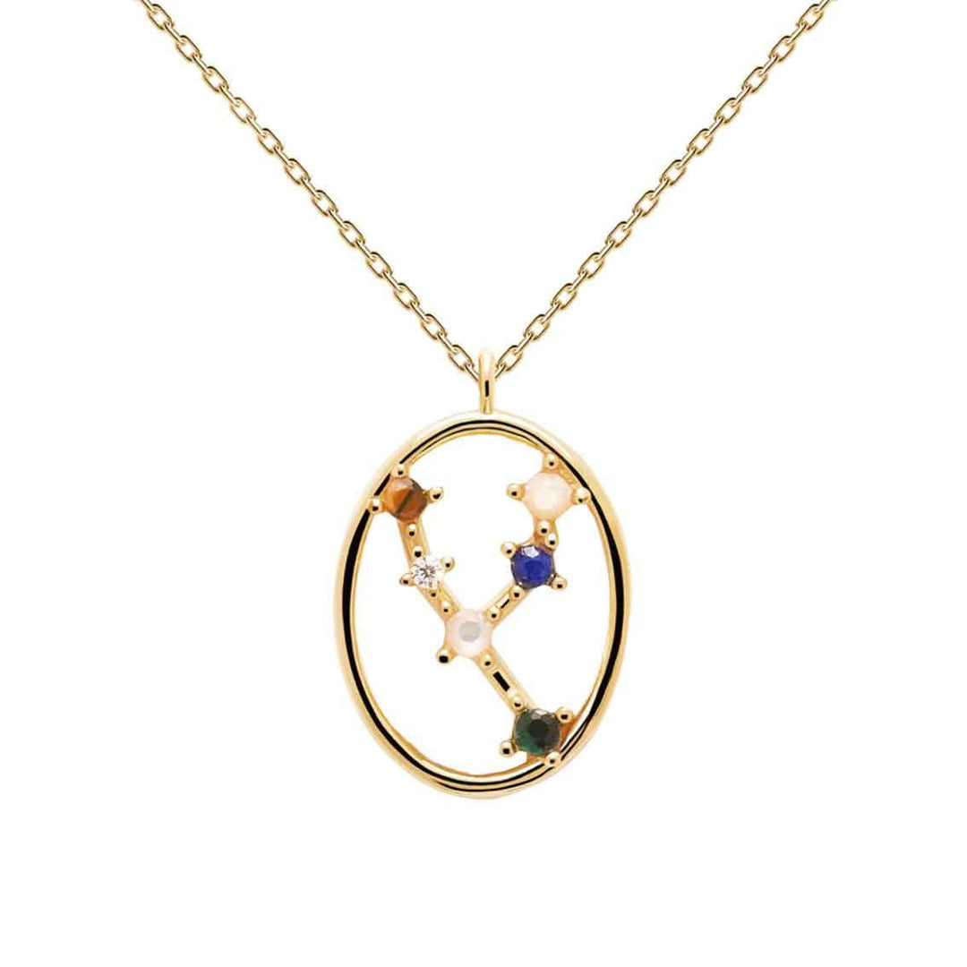 Halskette Stier, Sterlingsilber vergoldet, Tierkreiszeichen - My Fine Jewellery
