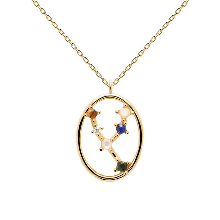 Halskette Stier, Sterlingsilber vergoldet, Tierkreiszeichen - My Fine Jewellery